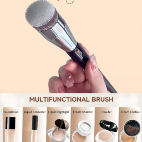 Large Foundation Brush With Circular Oblique Head